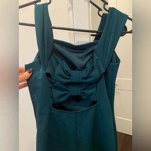 Emerald green formal mini dress